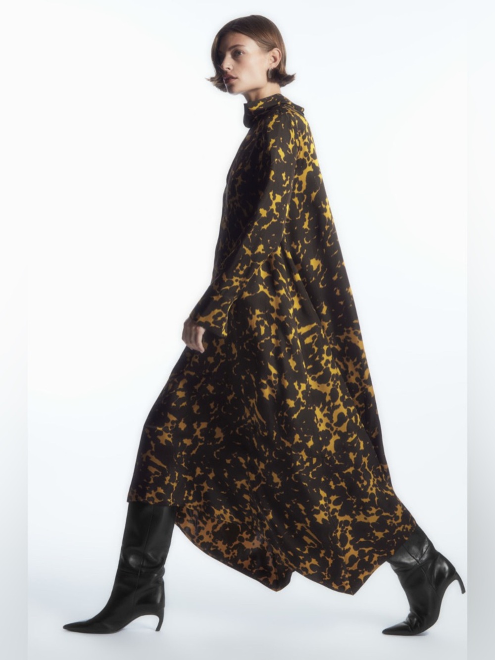COS Asymmetric printed  midi dress